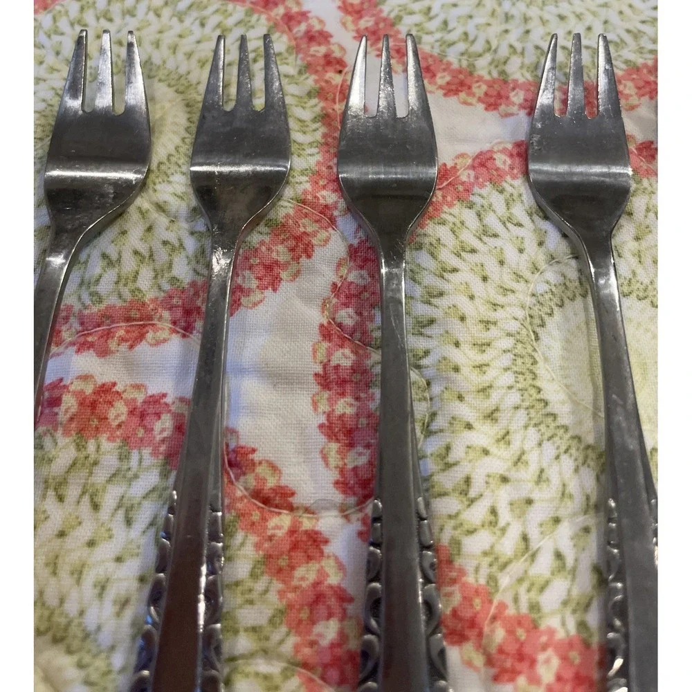 Northland Oneida Love Story‎ Stainless Flatware Cocktail Dessert Forks Set Of 8